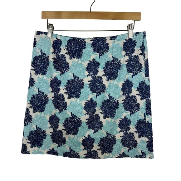 Vineyard Vines Womens Blue Coral Skirt Sz 8 | Nautical Beachy Vacation Preppy - Picture 1 of 9